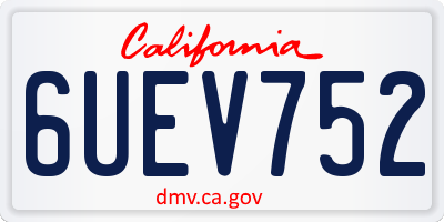 CA license plate 6UEV752