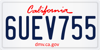 CA license plate 6UEV755