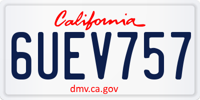 CA license plate 6UEV757