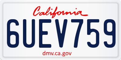 CA license plate 6UEV759