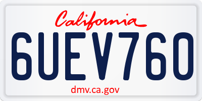 CA license plate 6UEV760