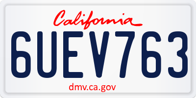 CA license plate 6UEV763
