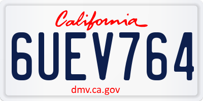 CA license plate 6UEV764