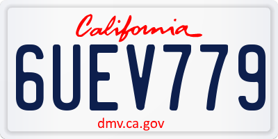 CA license plate 6UEV779