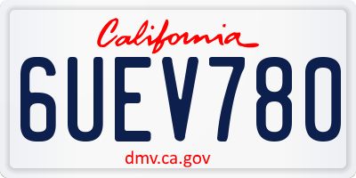 CA license plate 6UEV780