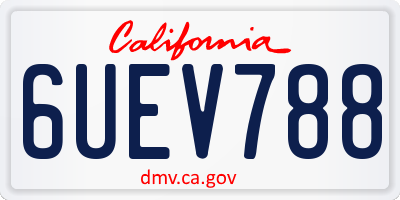 CA license plate 6UEV788