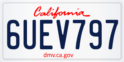 CA license plate 6UEV797