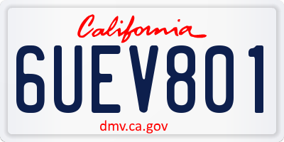 CA license plate 6UEV801