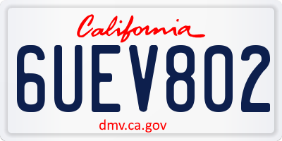 CA license plate 6UEV802