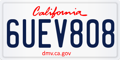 CA license plate 6UEV808