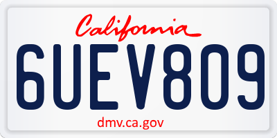 CA license plate 6UEV809