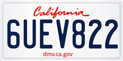 CA license plate 6UEV822