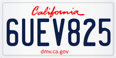 CA license plate 6UEV825