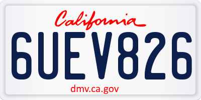CA license plate 6UEV826