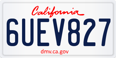 CA license plate 6UEV827