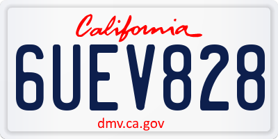CA license plate 6UEV828