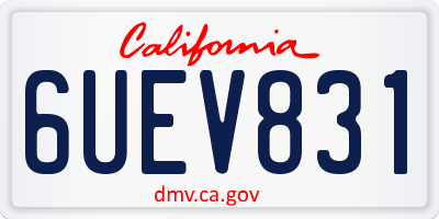 CA license plate 6UEV831