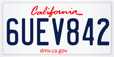 CA license plate 6UEV842