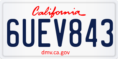 CA license plate 6UEV843