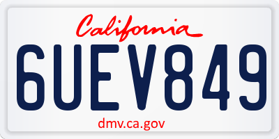 CA license plate 6UEV849