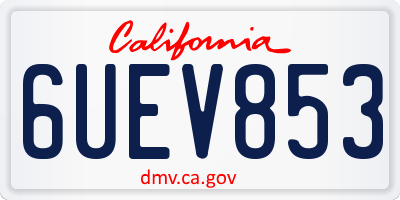 CA license plate 6UEV853