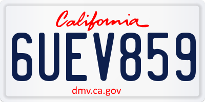CA license plate 6UEV859
