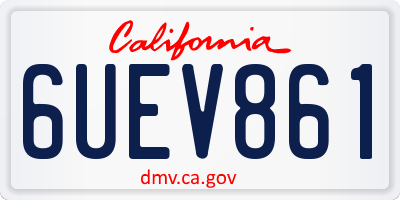 CA license plate 6UEV861