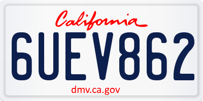 CA license plate 6UEV862