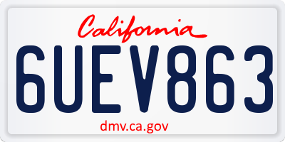 CA license plate 6UEV863