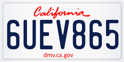 CA license plate 6UEV865