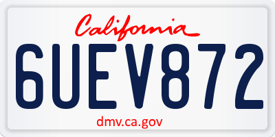 CA license plate 6UEV872