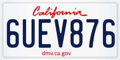 CA license plate 6UEV876
