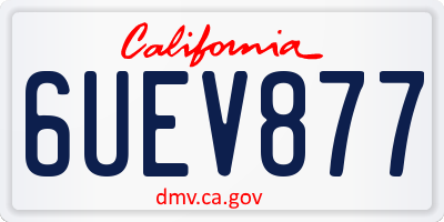 CA license plate 6UEV877