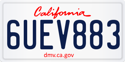 CA license plate 6UEV883