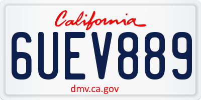 CA license plate 6UEV889