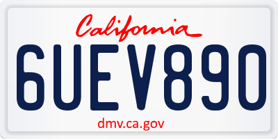 CA license plate 6UEV890