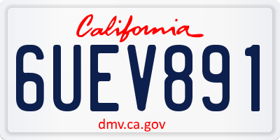 CA license plate 6UEV891