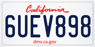 CA license plate 6UEV898