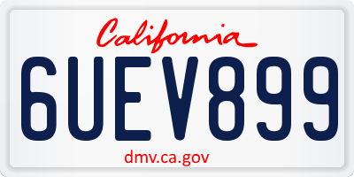 CA license plate 6UEV899