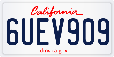 CA license plate 6UEV909