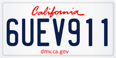 CA license plate 6UEV911