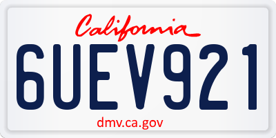 CA license plate 6UEV921