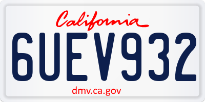 CA license plate 6UEV932