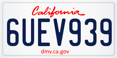 CA license plate 6UEV939