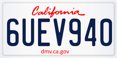 CA license plate 6UEV940