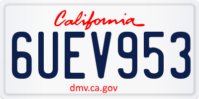 CA license plate 6UEV953