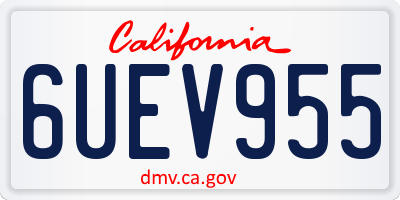 CA license plate 6UEV955