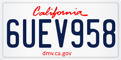 CA license plate 6UEV958