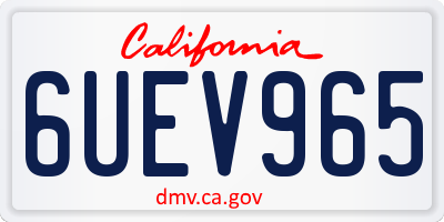 CA license plate 6UEV965