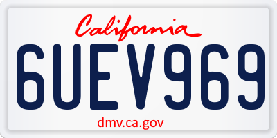 CA license plate 6UEV969